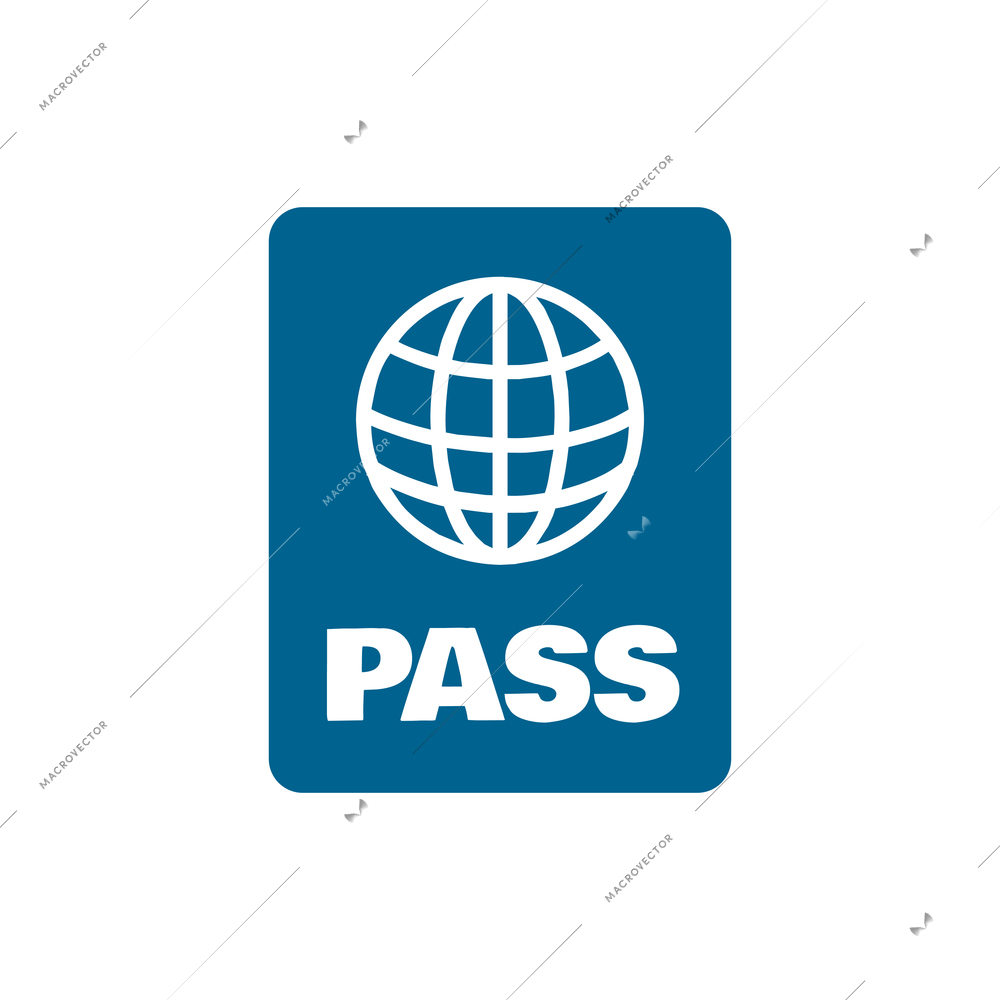 Flat icon with passport in blue cover vector illustration