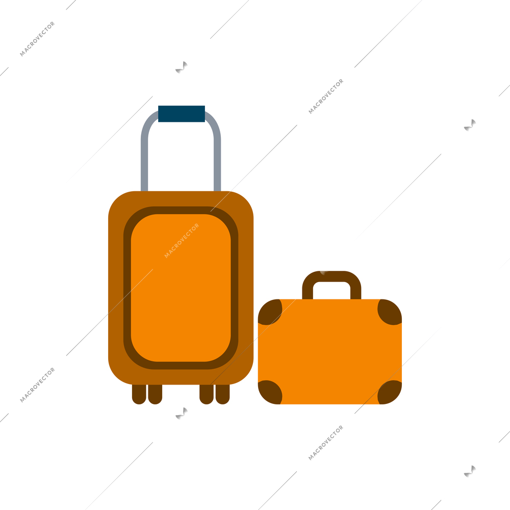 Luggage flat icon with two colored suitcases vector illustration