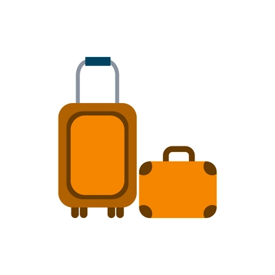 Luggage flat icon with two colored suitcases vector illustration