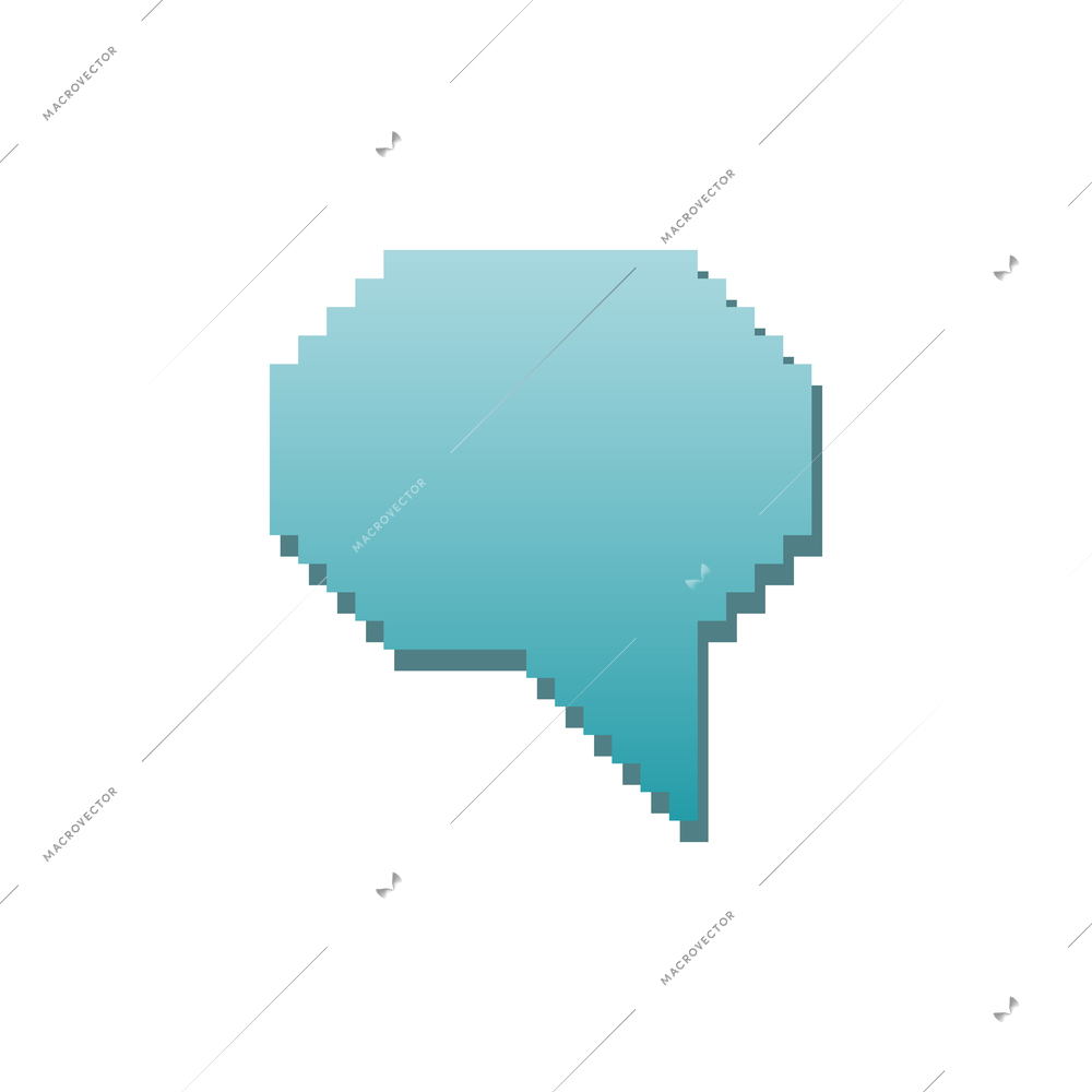Pixel speech bubble chat message icon flat vector illustration