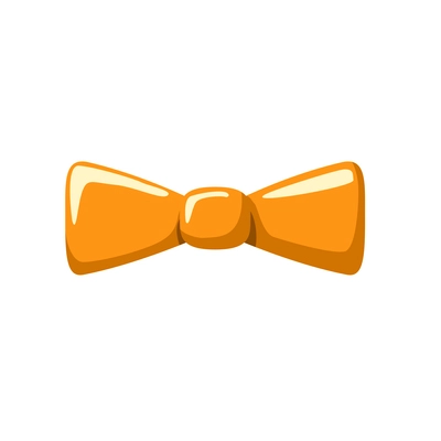 Orange hipster bow tie flat icon on white background vector illustration