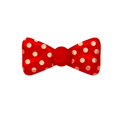 Stylish hipster red spotted bow tie flat icon vector illustration