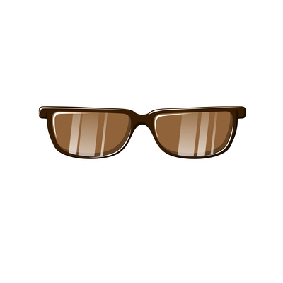 Shiny hipster glasses with browns lens flat vector illustration