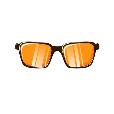 Stylish hipster glasses with orange lens flat icon vector illustration