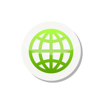 Eco flat sticker with green globe image vector illustration