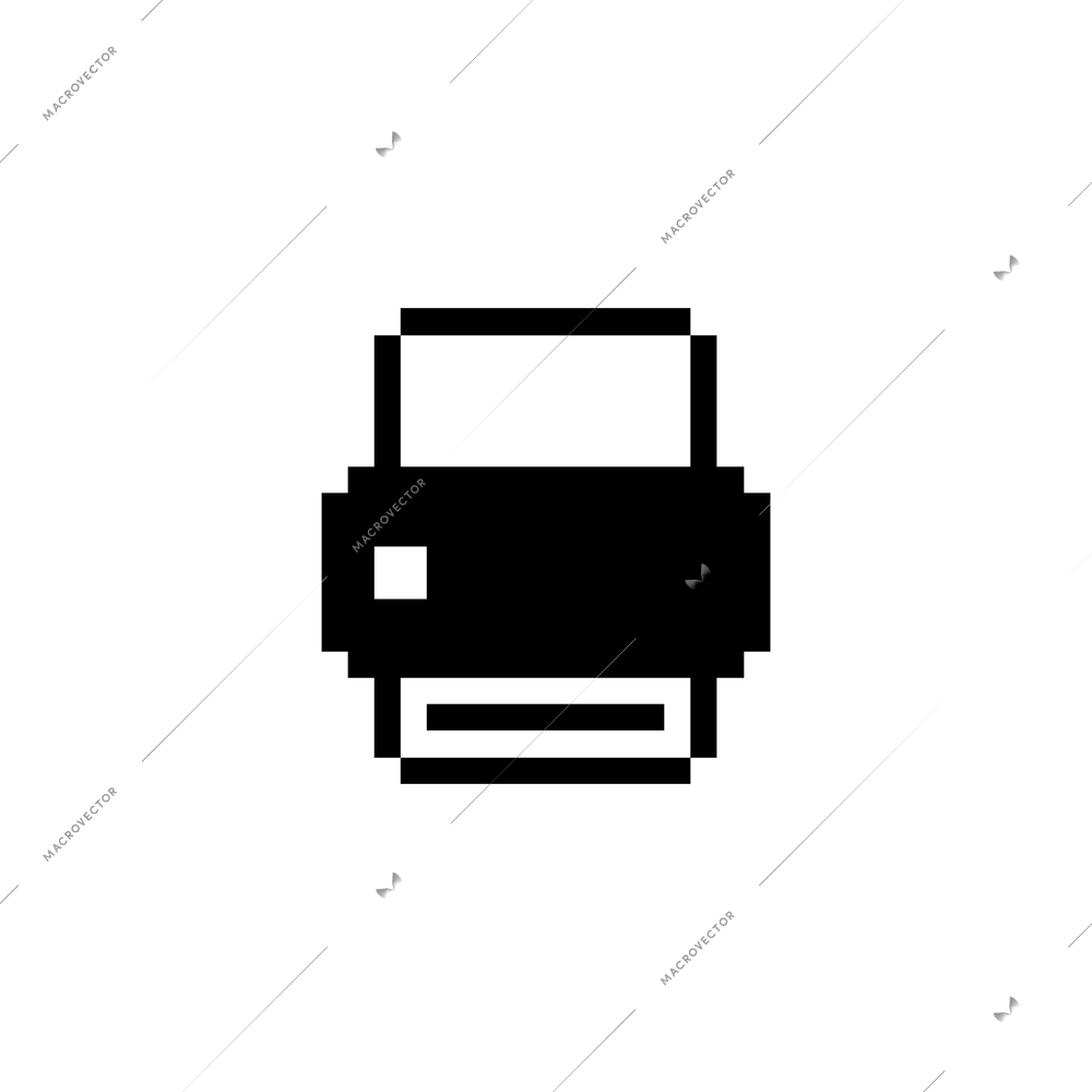 Print pixel icon in black color flat vector illustration