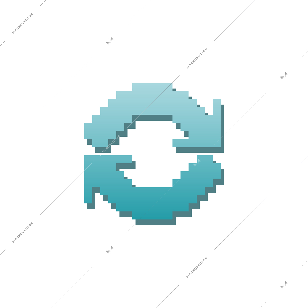 Sync refresh pixel icon flat vector illustration