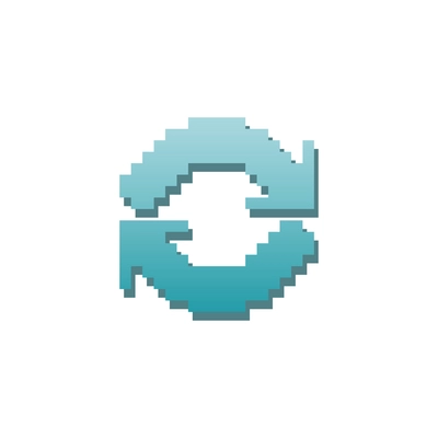 Sync refresh pixel icon flat vector illustration