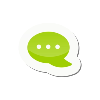 Speech bubble message green sticker icon flat vector illustration