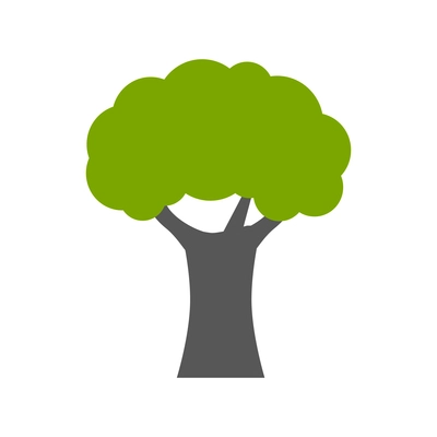 Green oak tree icon in flat style vector illustration