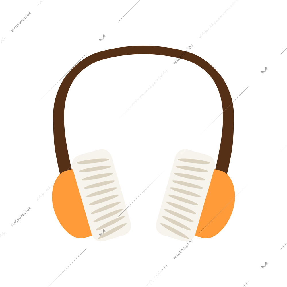 Color headphones flat icon vector illustration