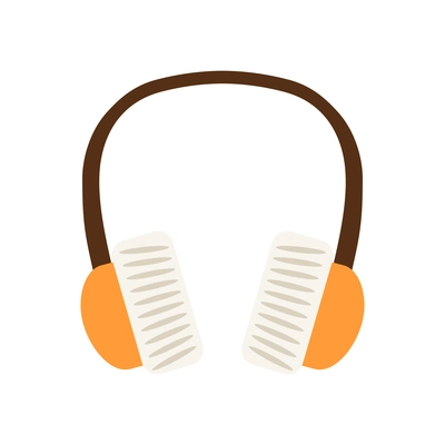 Color headphones flat icon vector illustration