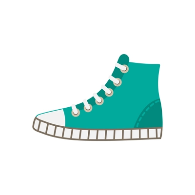 Flat icon with color sneaker side view vector illustration