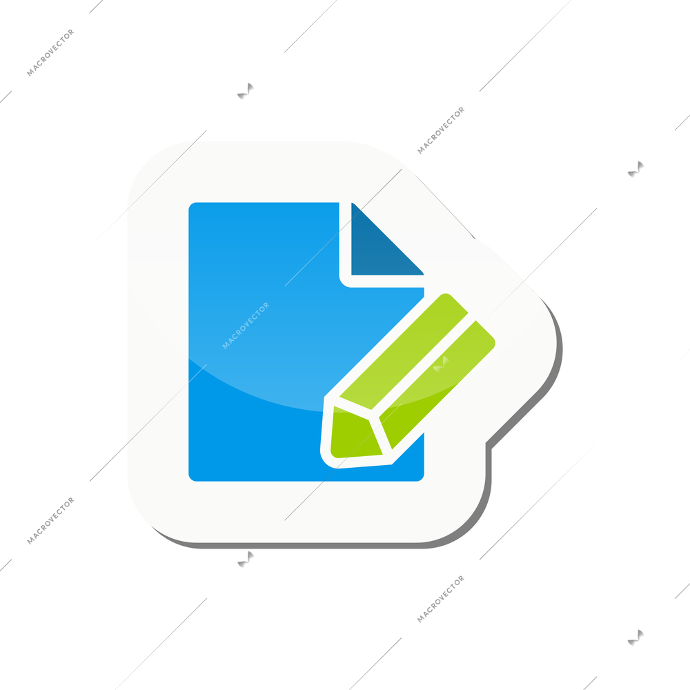 Note app icon on sticker flat vector illustration