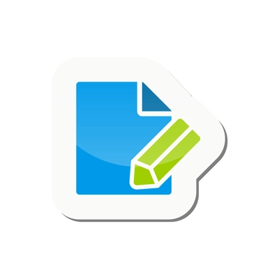 Note app icon on sticker flat vector illustration