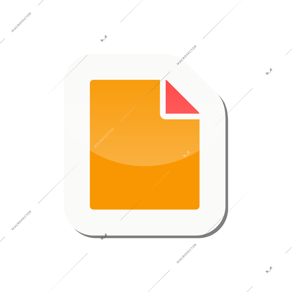 File document flat icon on sticker vector illustration