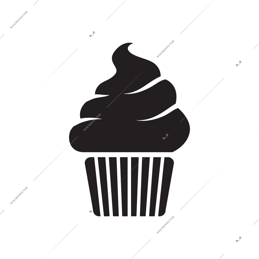 Cupcake silhouette flat icon vector illustration