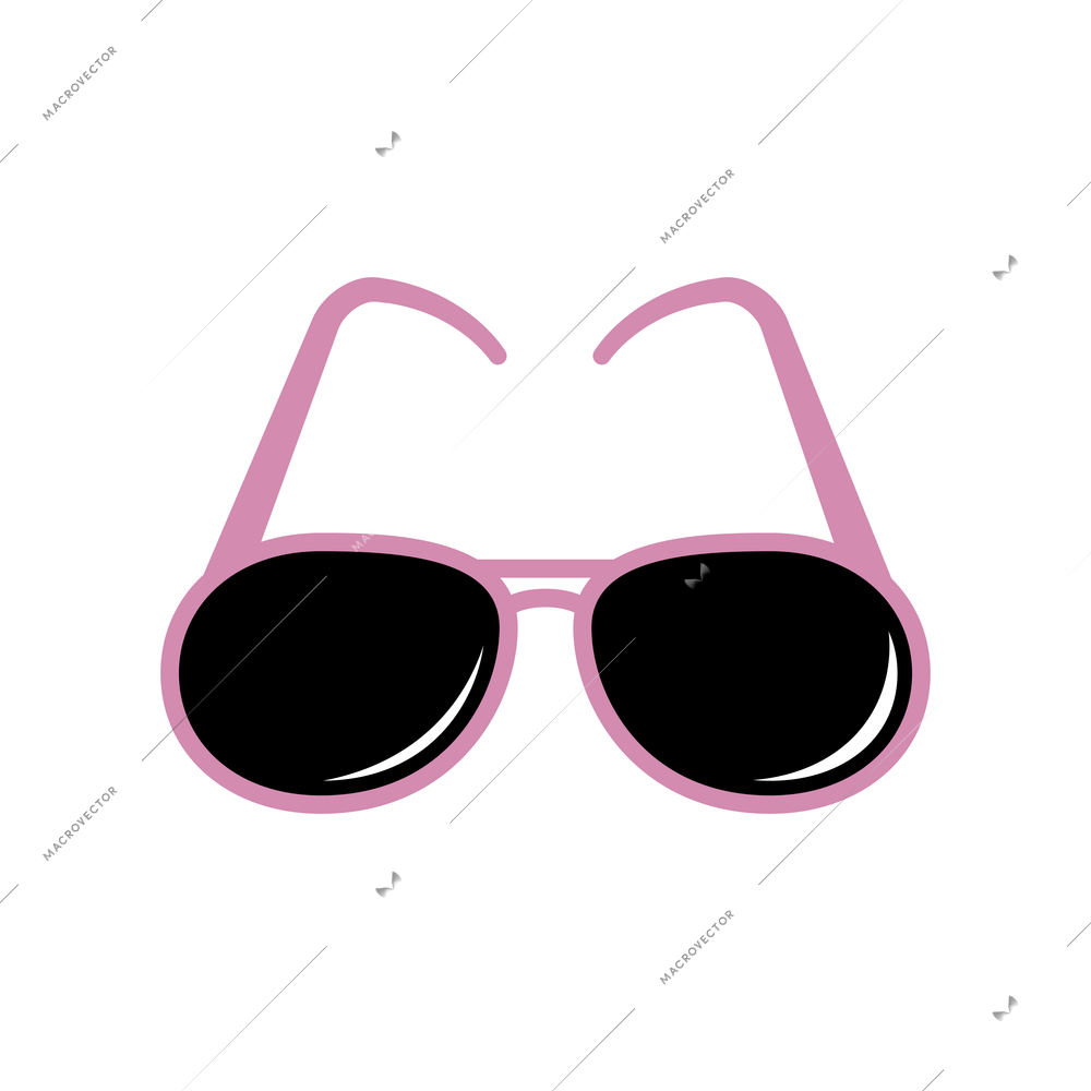 Sunglasses with pink frames flat icon vector illustration