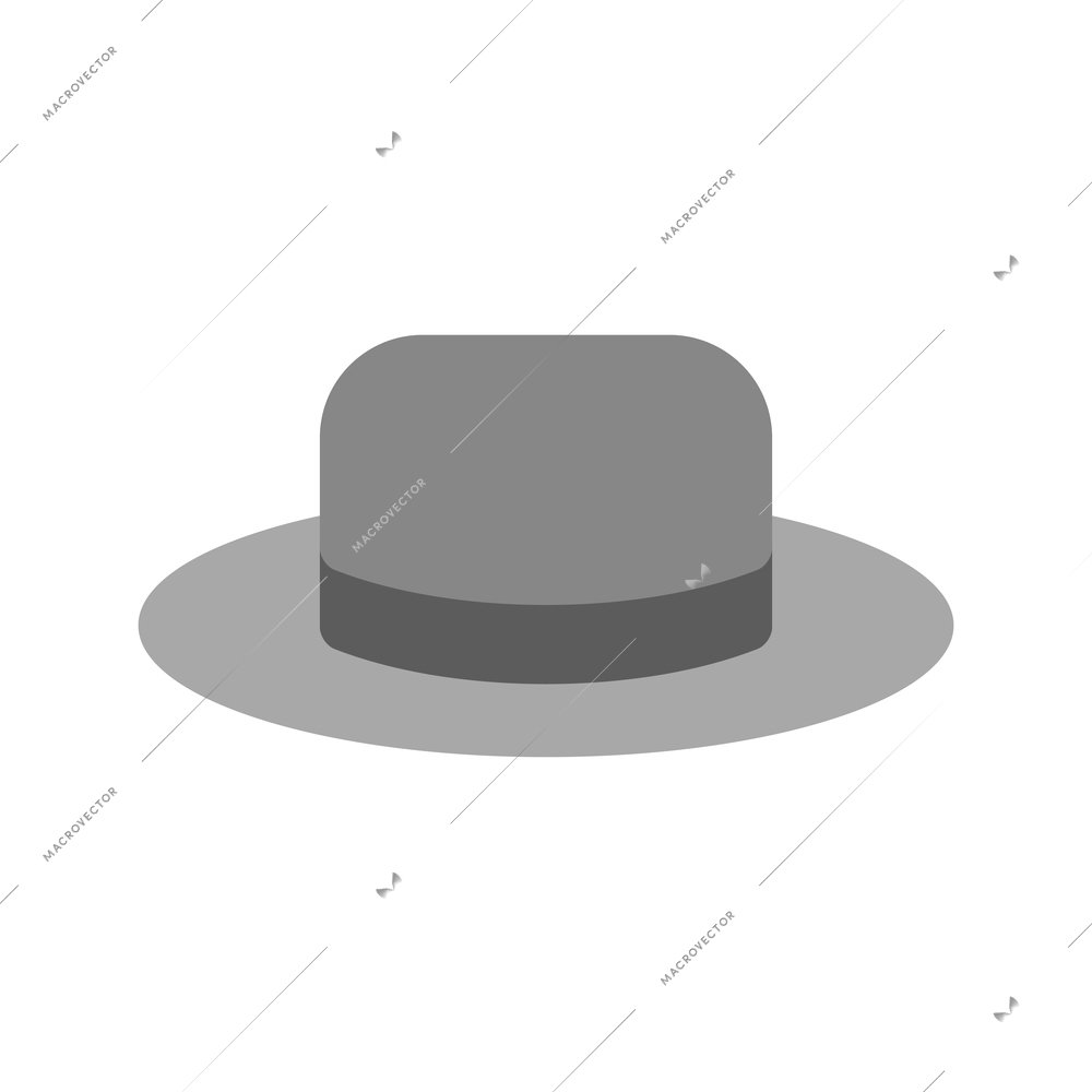 Grey hat flat icon on white background vector illustration