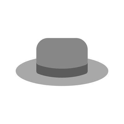 Grey hat flat icon on white background vector illustration