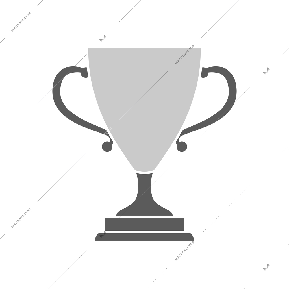 Flat icon with monochrome trophy cup vector illustration