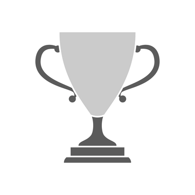 Flat icon with monochrome trophy cup vector illustration
