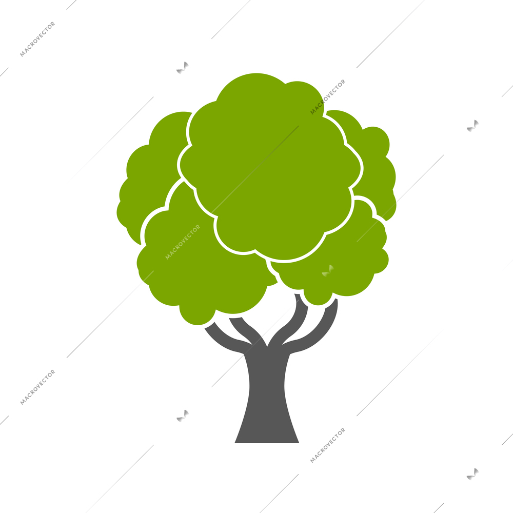 Green forest tree flat icon vector illustration