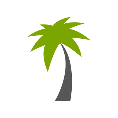 Flat icon with green palm vector illustration