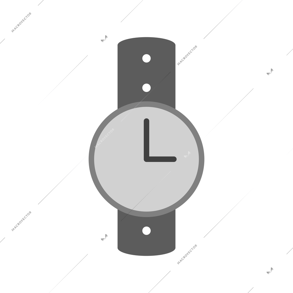 Watch with grey band flat icon vector illustration