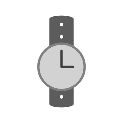 Watch with grey band flat icon vector illustration