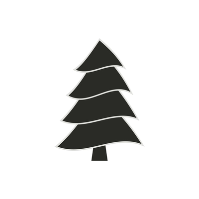 Flat fir tree symbol on white background vector illustration