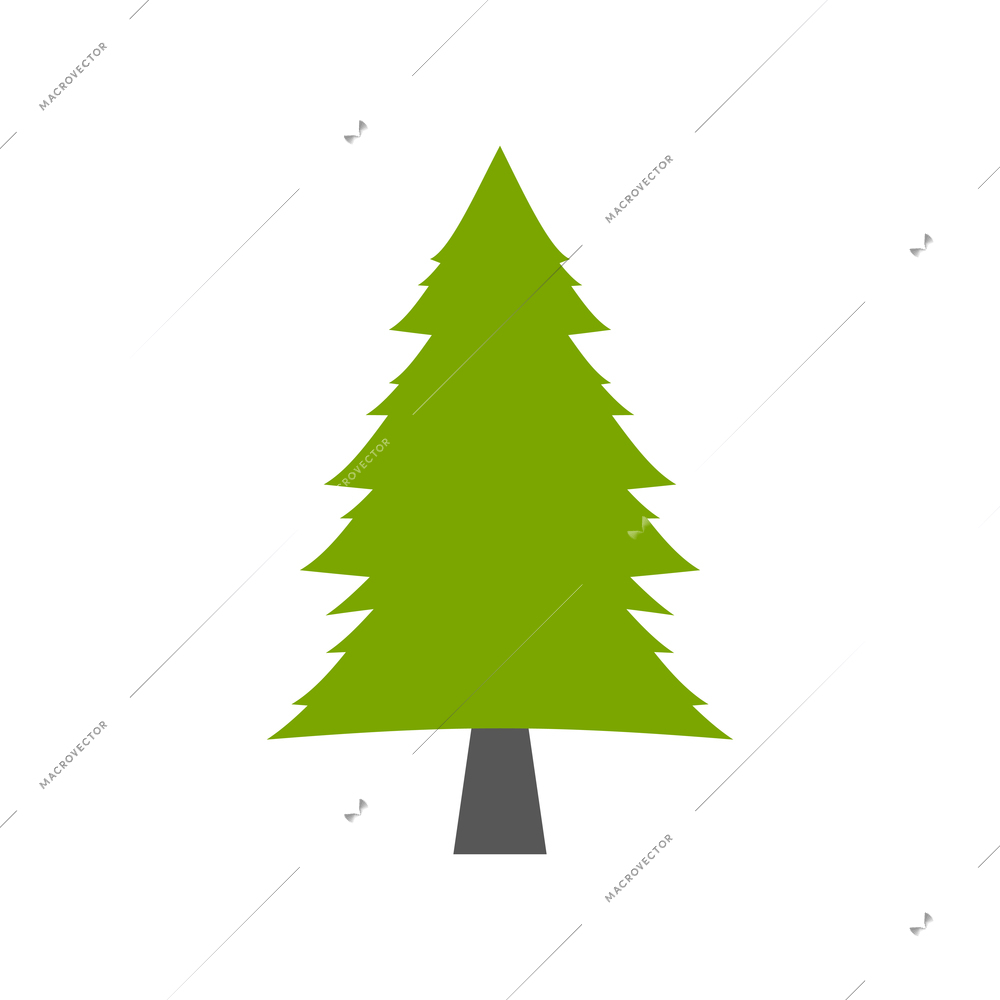 Flat icon with fir tree on white background vector illustration