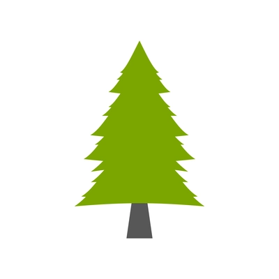 Flat icon with fir tree on white background vector illustration
