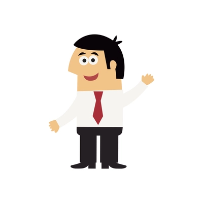 Happy successful office manager or businessman flat vector illustration