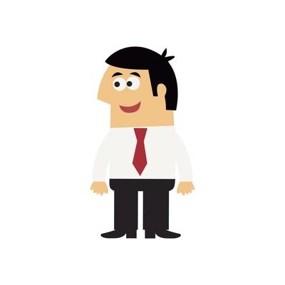 Flat character of office manager with tie vector illustration