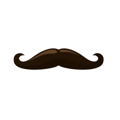 Flat icon with curly hipster moustache vector illustration