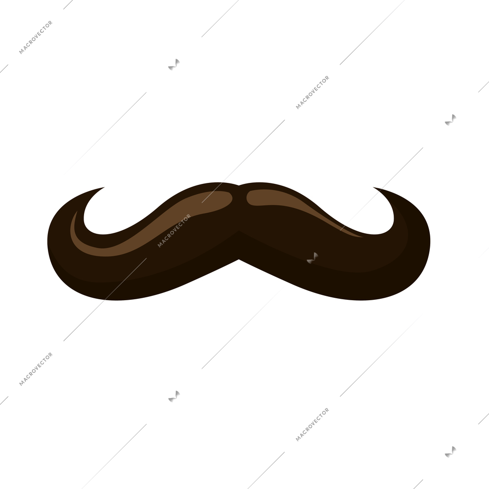 Dark hipster moustache flat icon vector illustration