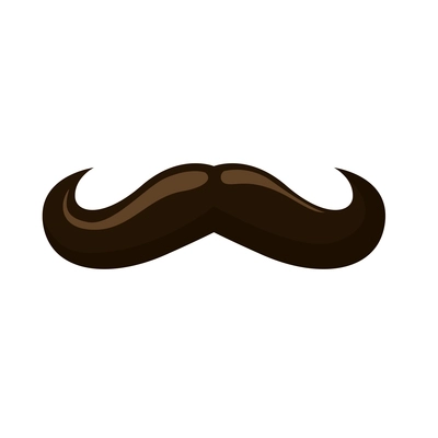 Dark hipster moustache flat icon vector illustration