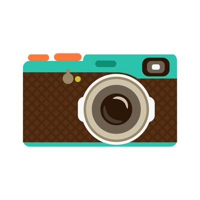 Flat retro style camera icon on white background vector illustration