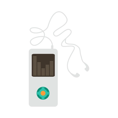 Flat icon with mp3 player and earphones vector illustration