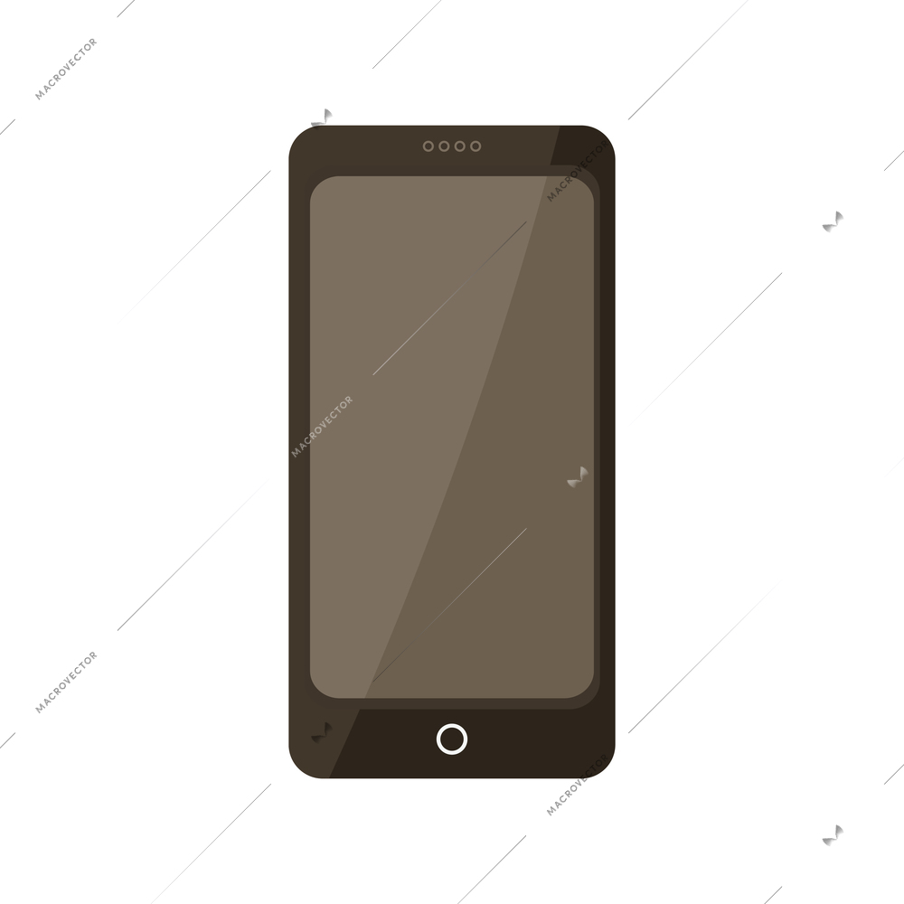 Modern smartphone in black color flat icon vector illustration