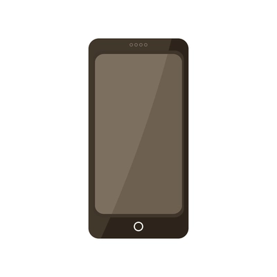 Modern smartphone in black color flat icon vector illustration