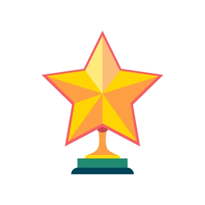 Flat trophy with golden star vector illustration