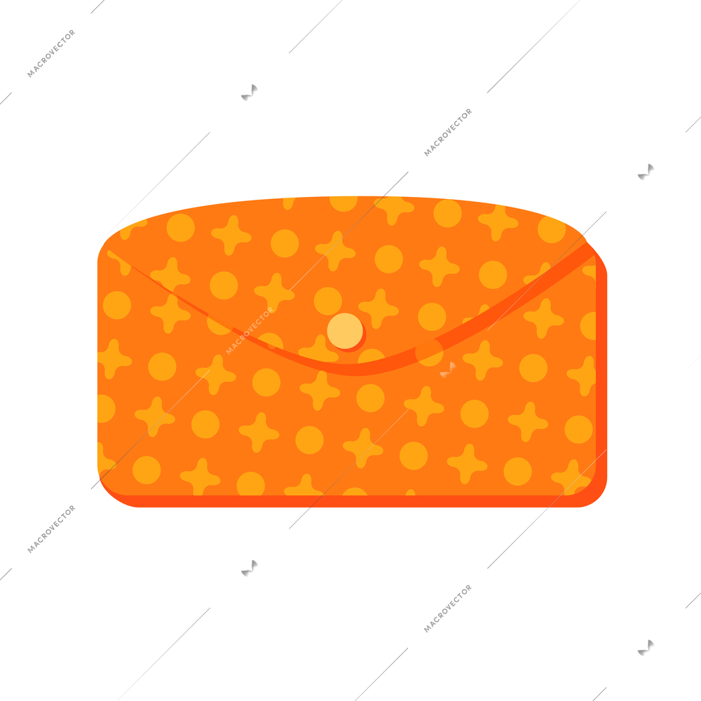 Flat icon with orange purse or beauty bag vector illustration