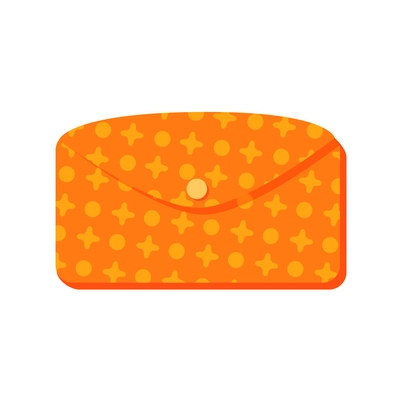 Flat icon with orange purse or beauty bag vector illustration