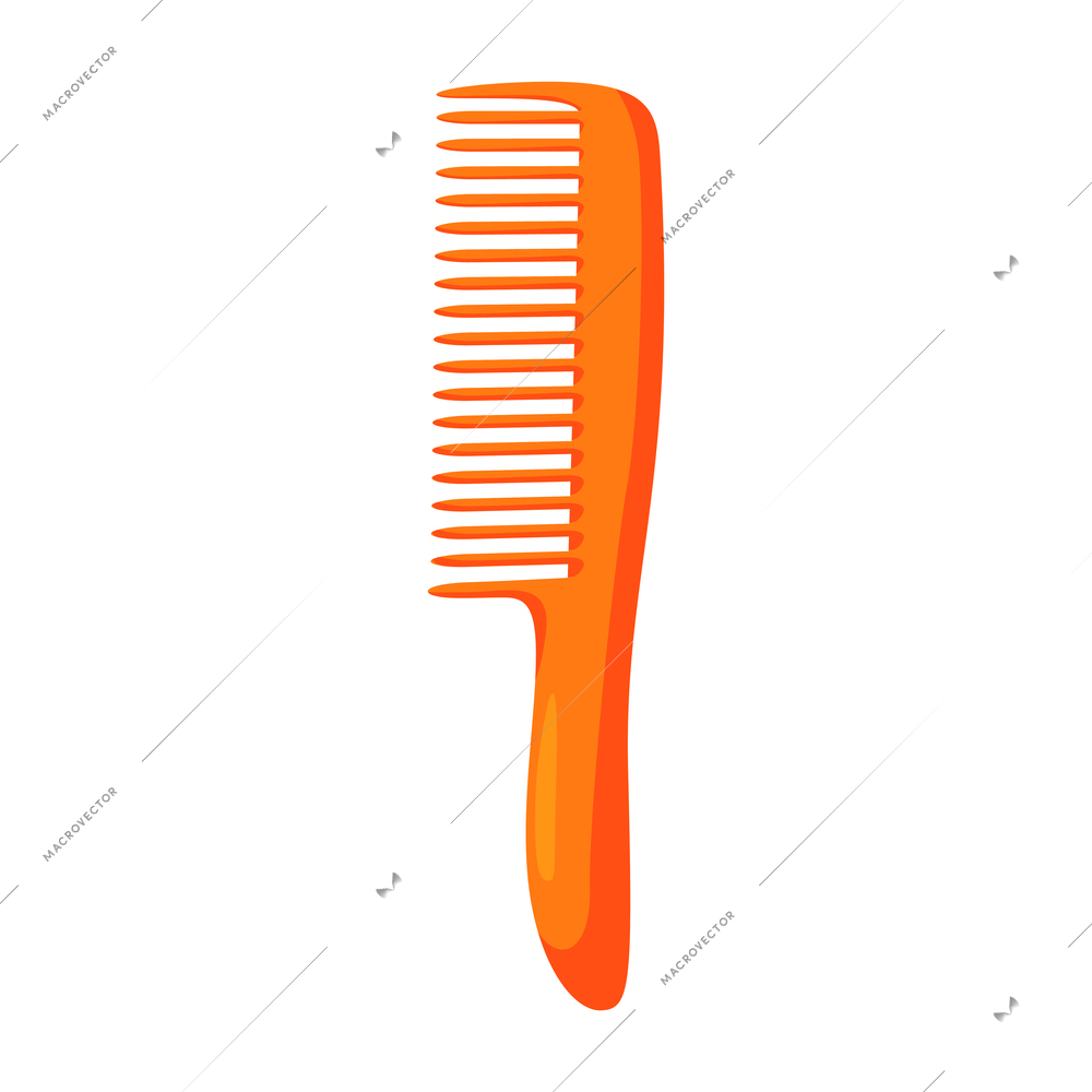 Orange hair comb flat icon vector illustration