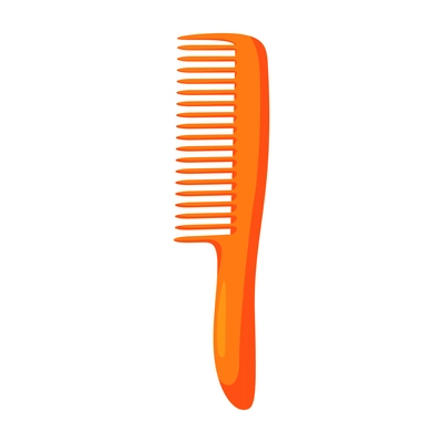 Orange hair comb flat icon vector illustration