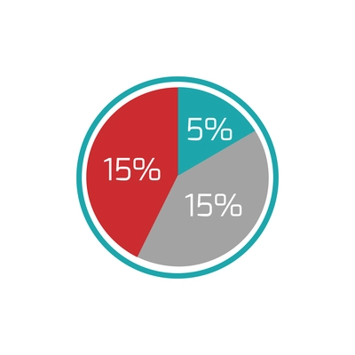 Business pie diagram flat colored infographic element vector illustration