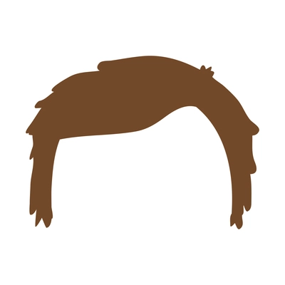 Male hairstyle icon in brown color flat vector illustration