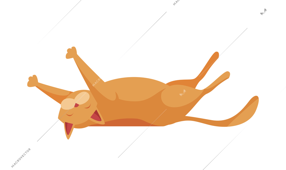 Grooming flat composition with isolated character of domestic pet vector illustration